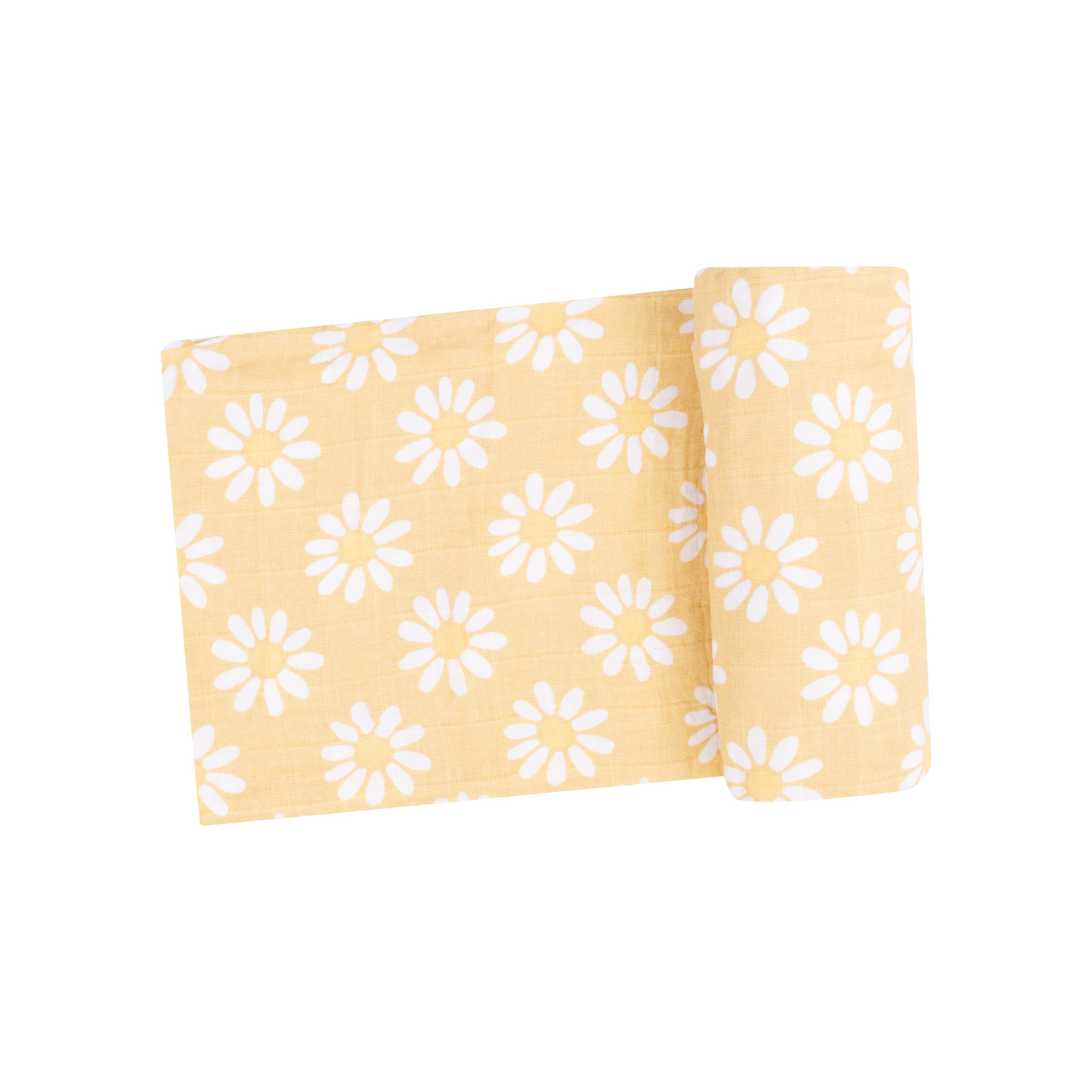 Angel Dear Bamboo Cotton Muslin Swaddle Blanket - Yellow Mod Daisy